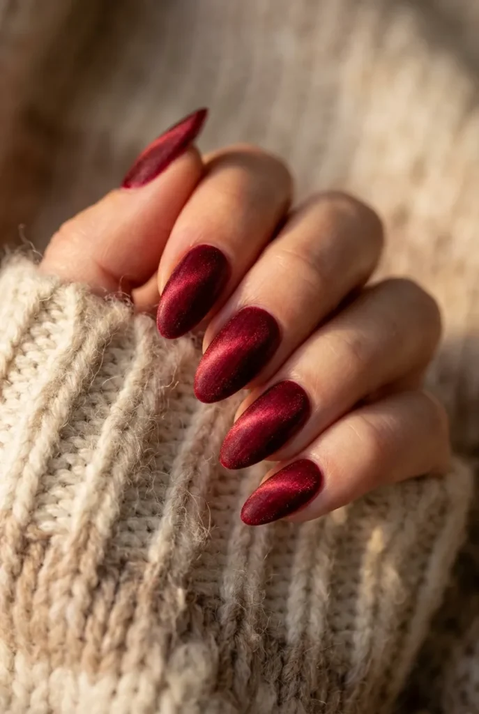Velvet effect deep red