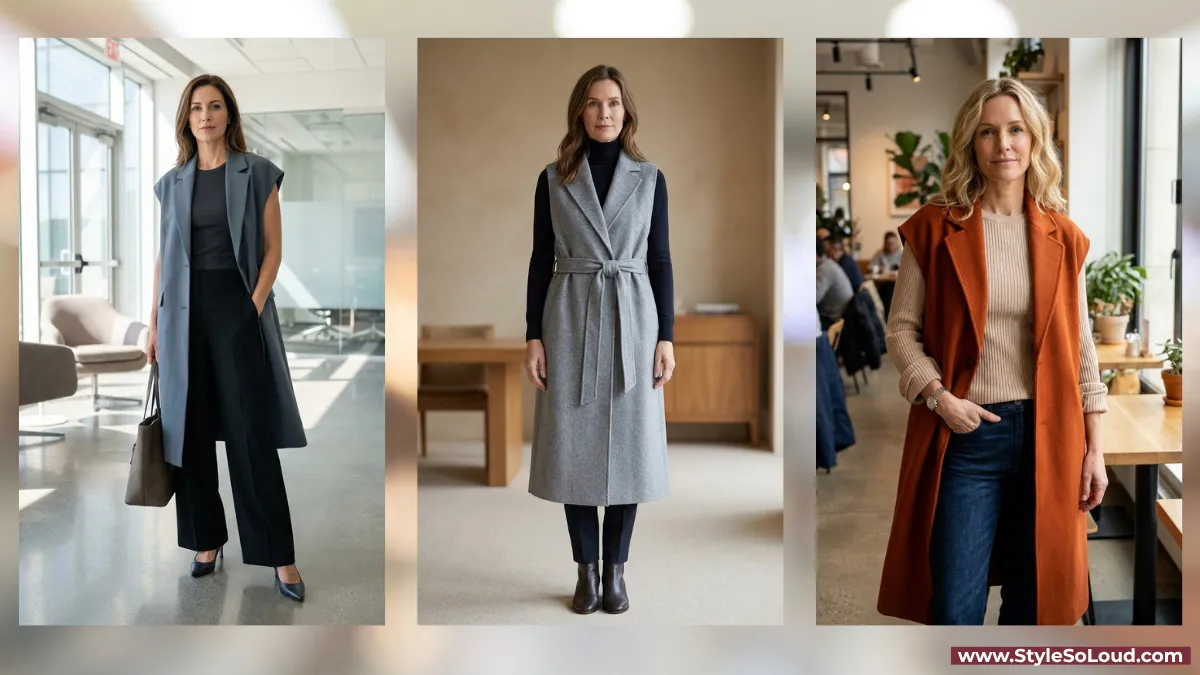 Oversize Vest Coat Outfits for Women Over 40: 18 Ways to Style It Well