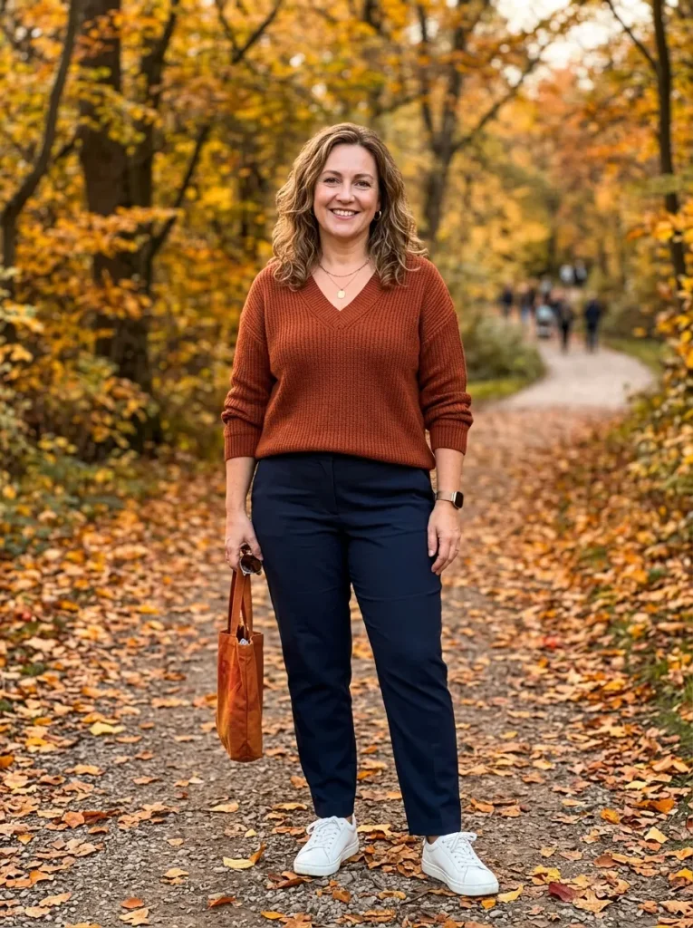 A V-Neck Sweater to Open Up the Neckline