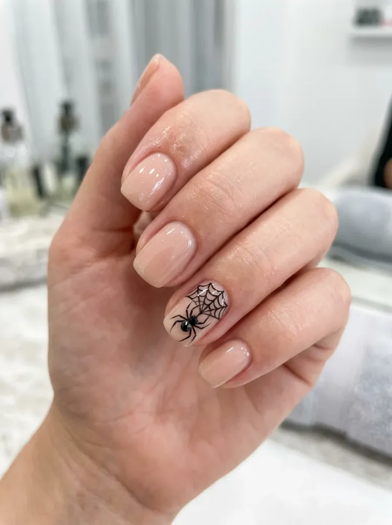 Web Detail With Rhinestone Spiders