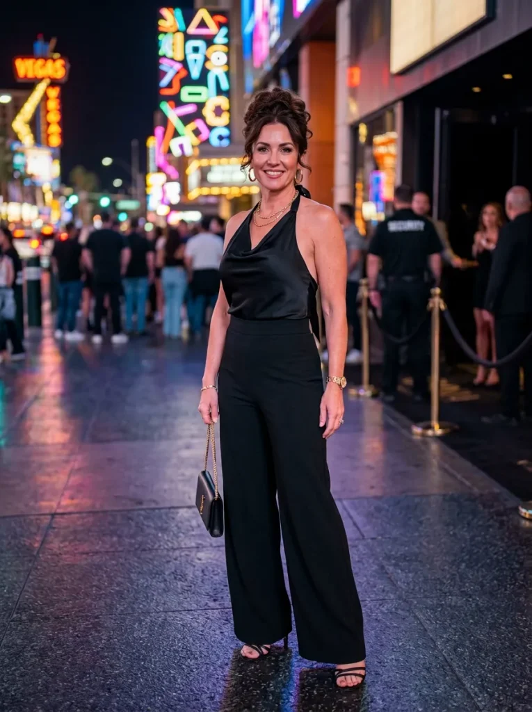 Wide Leg Pants & Silk Halter