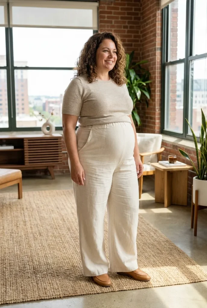 Wide-Leg Trousers — Soft Cream