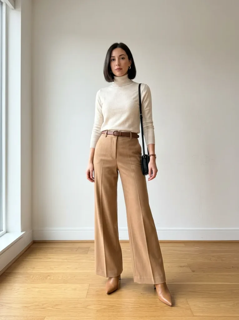 Wide-Leg Trousers With a Pointed Ankle Boot
