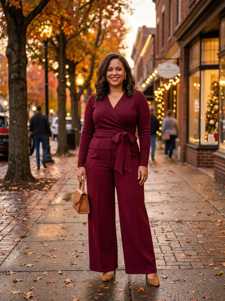 Wide-Leg Trousers With a Wrap Top