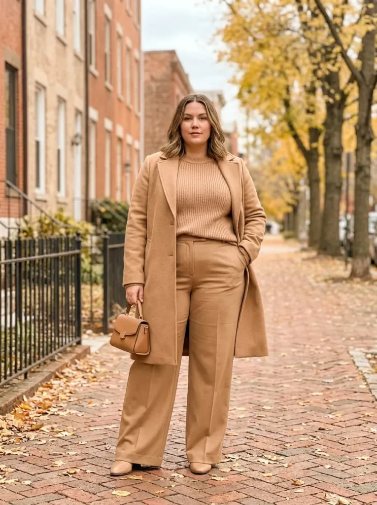 Tonal Dressing in Warm Neutrals to Look Taller Fast