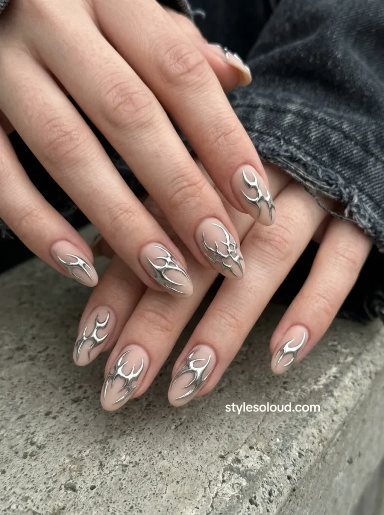  Y2K Futuristic Tribal Chrome