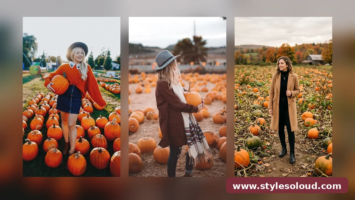 Pumpkin patch outfits for women over 30: three fall looks collage