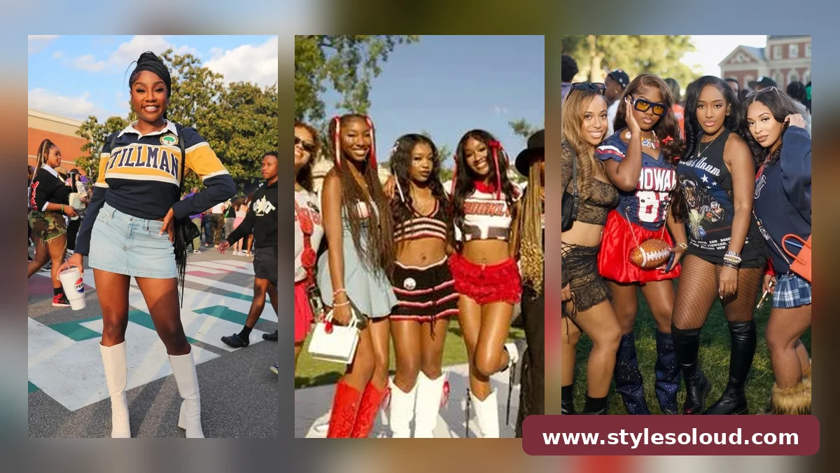 HBCU homecoming tailgate outfit ideas for Black women collage