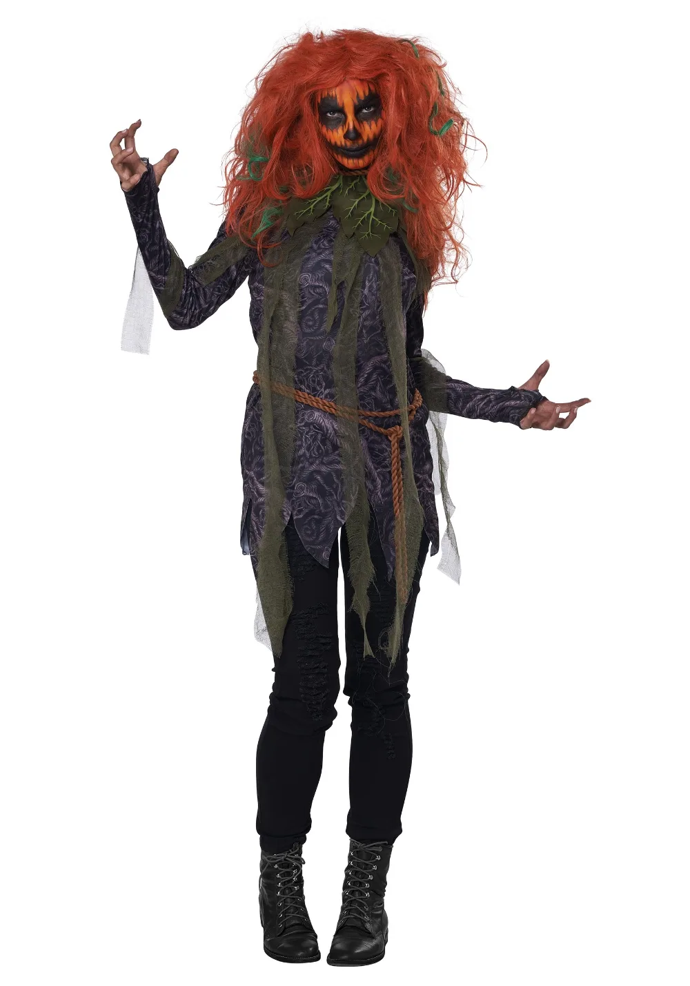 Halloween costume for women: scary clown with red hair