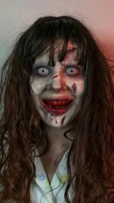Halloween makeup: possessed doll scary face paint