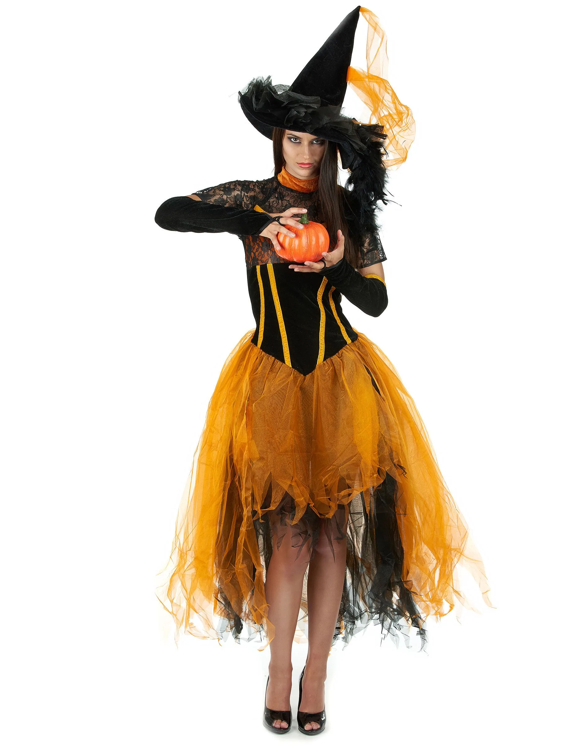 Halloween costume for women: candy corn witch orange tutu