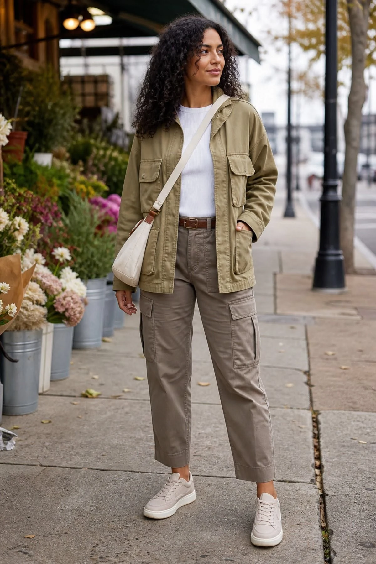 Utility Jacket for an Off Duty Fall Day fall outfit for women in their 20s