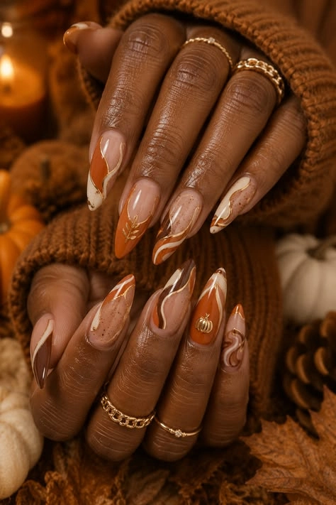 Burnt orange fall nail polish