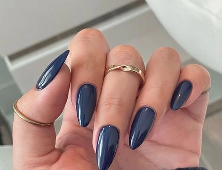 Navy blue fall nail polish