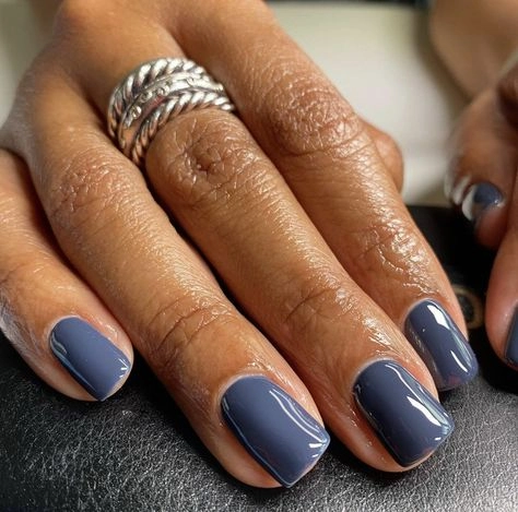 Slate blue fall nail polish