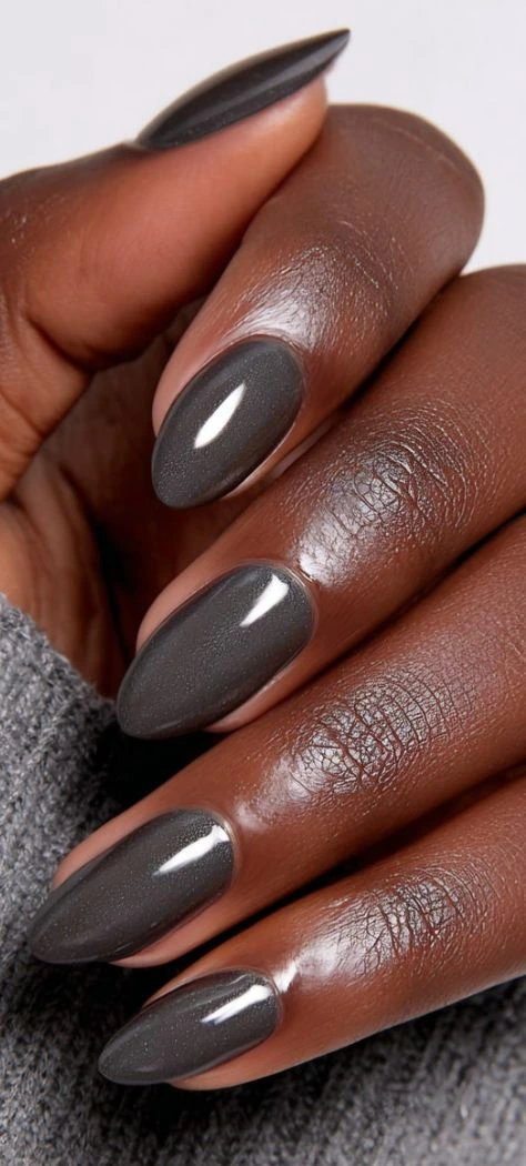 Charcoal grey nail polish fall