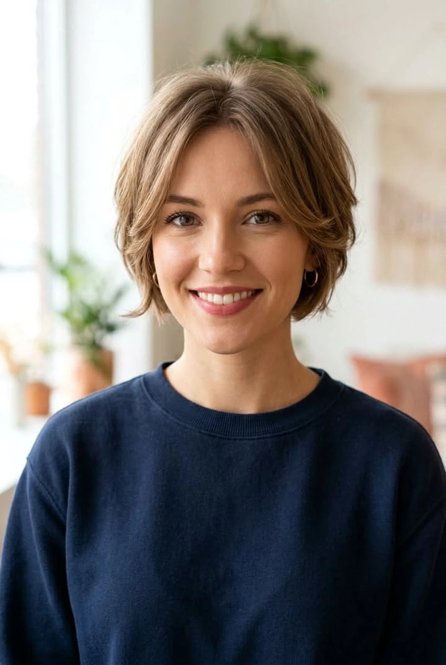 Bixie haircut blending bob and pixie for thin straight hair