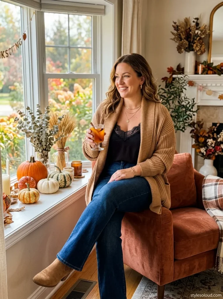 Shawl-Collar Open Wrap Cardigan over