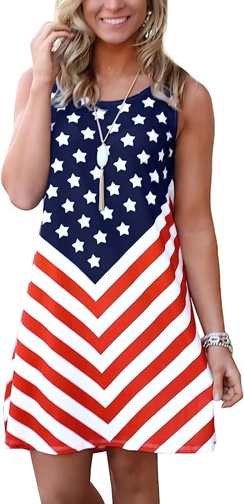 Veterans day outfit: chevron American flag dress with star bodice